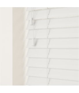 50mm Slat Serene Faux Wood Venetian Blind With Strings 120cm Drop