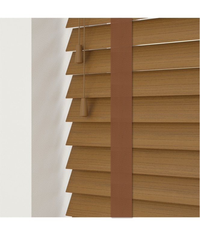 Sunwood 50mm Slat Truffle Faux Wood Venetian Blind With Tapes 120cm Drop