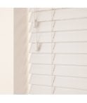 50mm Slat White Real Wood Venetian Blind With Strings 120cm Drop