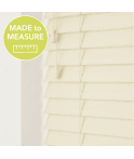 Creme Made To Measure Faux Wooden Venetian Blinds 50mm or 35mm Slats With Strings