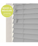 Dove Grey Made To Measure Faux Wooden Venetian Blinds 50mm or 35mm Slats With Strings