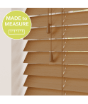 Italian Oak Made To Measure Wooden Venetian Blinds 50mm Slats With Strings