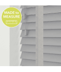 Made to Measure 50mm Slat Light Grey Real Wood Venetian Blind With Tapes