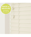 Misty White Made To Measure Faux Wooden Venetian Blinds 50mm or 35mm Slats With Strings
