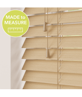 Narra Oak Made To Measure Wooden Venetian Blinds 50mm Slats With Strings