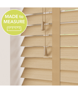 Narra Oak Made To Measure Wooden Venetian Blinds 50mm Slats With Tapes