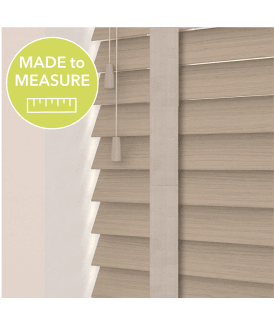 Northern Oak Made To Measure Wooden Venetian Blinds 50mm Slats With Tapes