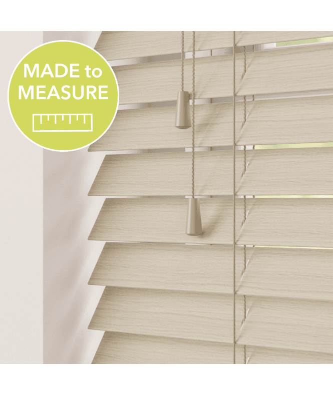 Sunwood Oska Made To Measure Wooden Venetian Blinds 50mm Slats With Strings