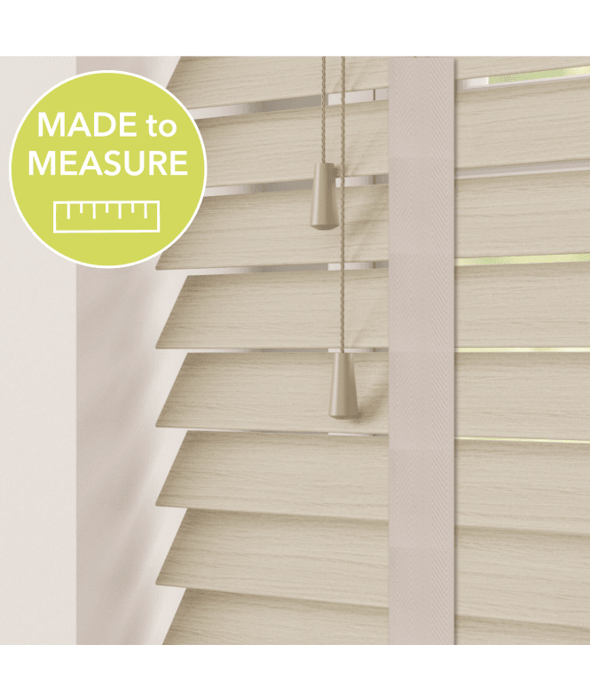 Sunwood Oska Made To Measure Wooden Venetian Blinds 50mm Slats With Tapes