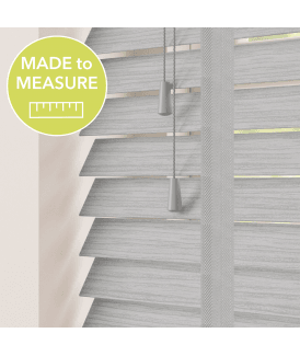 Silver Birch Made To Measure Faux Wooden Venetian Blinds 50mm Slats With Tapes