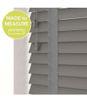 Smooth Grey Made To Measure Faux Wooden Venetian Blinds 50mm or 35mm Slats With Tapes