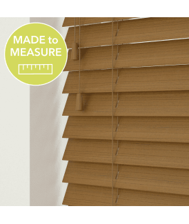 Truffle Made To Measure Faux Wooden Venetian Blinds 50mm or 35mm Slats With Strings
