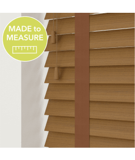 Truffle Made To Measure Faux Wooden Venetian Blinds 50mm or 35mm Slats With Tapes