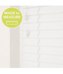 Ultra White Made To Measure Faux Wooden Venetian Blinds 50mm or 35mm Slats With Strings
