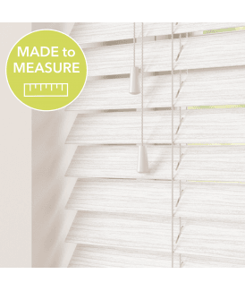 White Oak Made To Measure Faux Wooden Venetian Blinds 50mm Slats With Strings