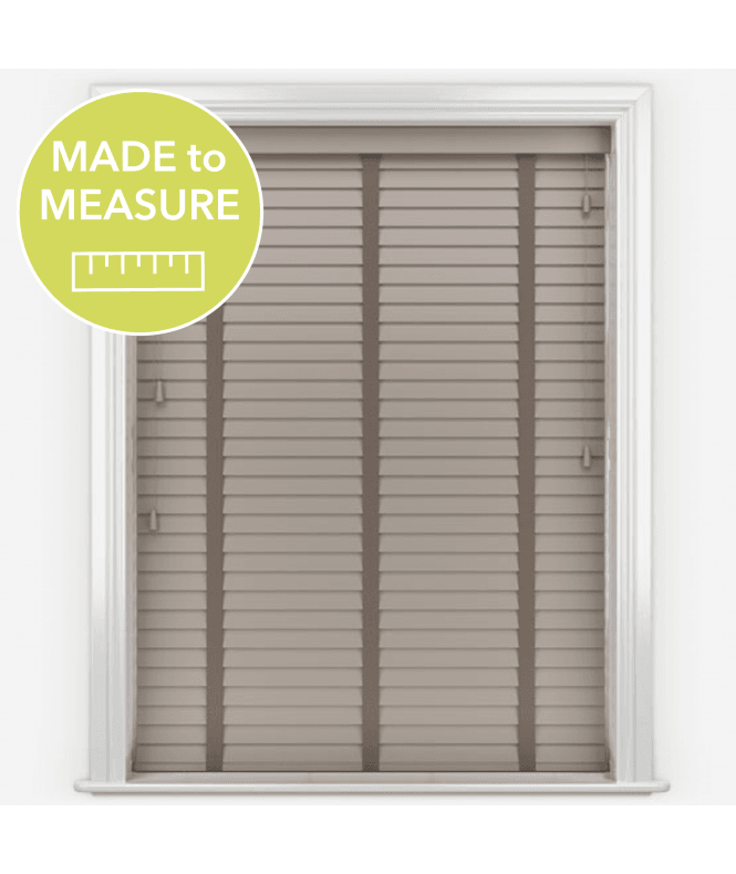Timberlux  Clay With Stealth Tapes Wooden Venetian Blinds (50mm slats)