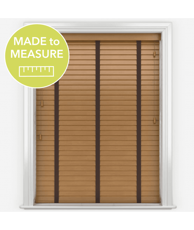 Timberlux  Light Oak With Cocoa Tapes Wooden Venetian Blinds