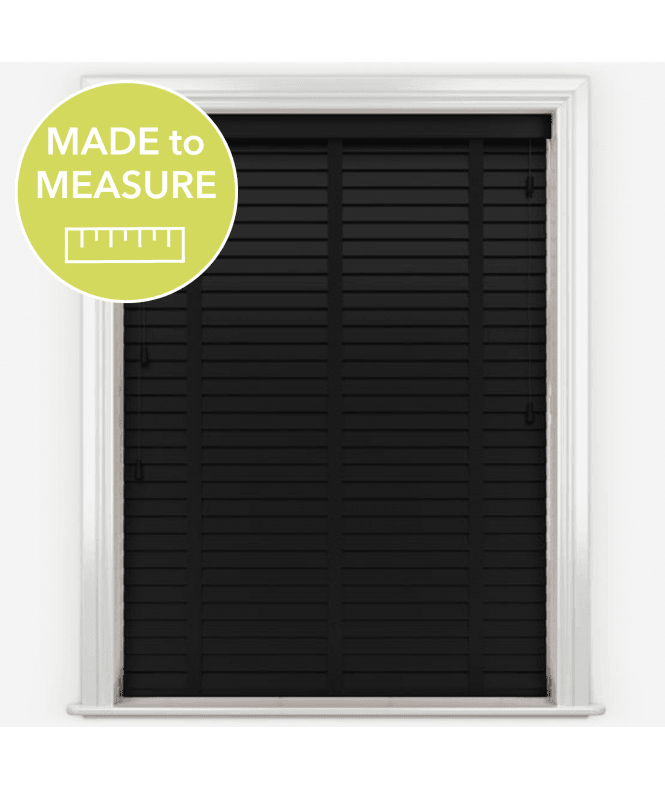 Timberlux  Sin With Black Tapes Wooden Venetian Blinds