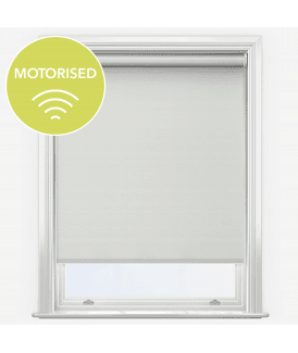 White Motorised Thermal Blackout Roller Blinds (160cm Length)
